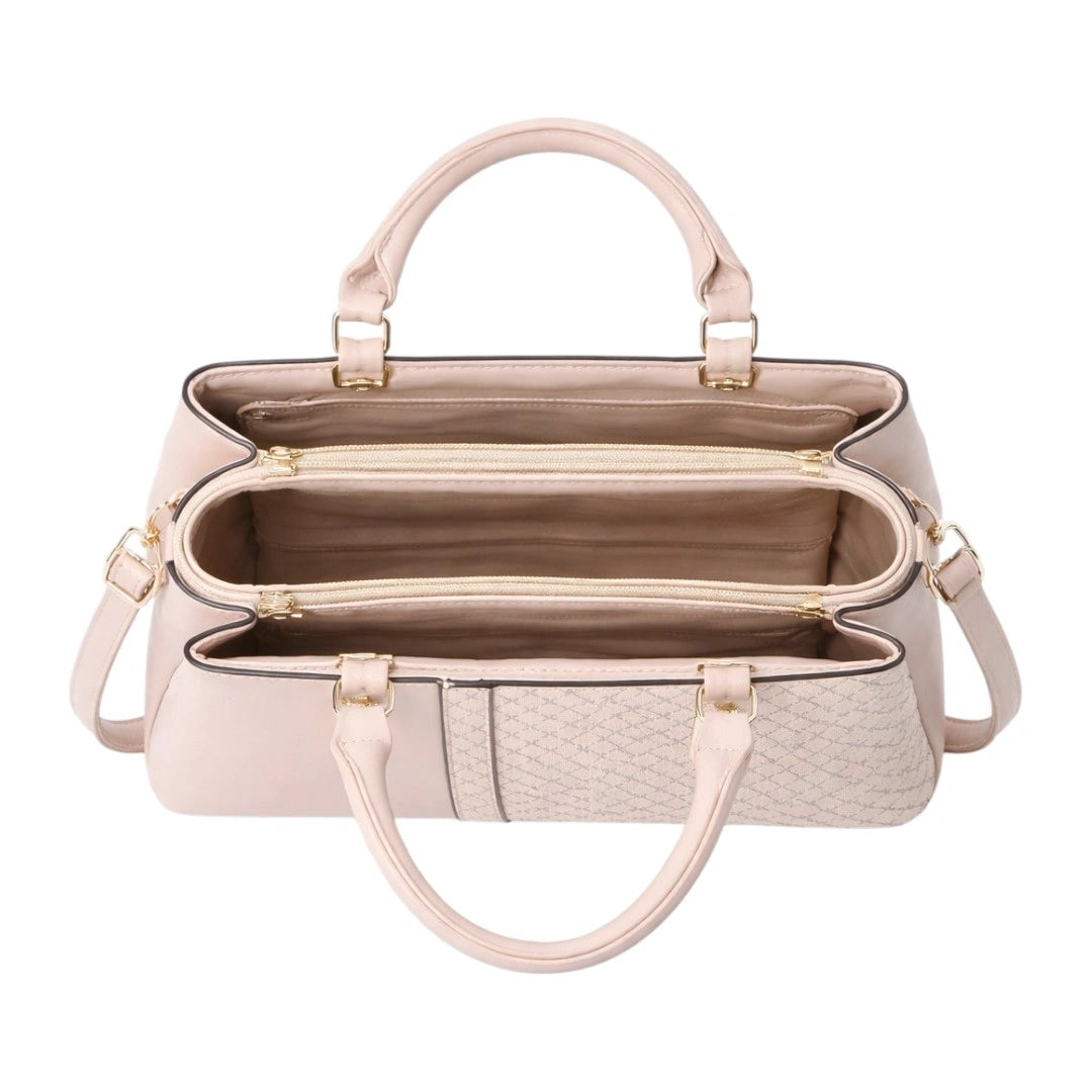 Rovaa Blush Grace Pattern Shoulder Bag with Elegant Gold
