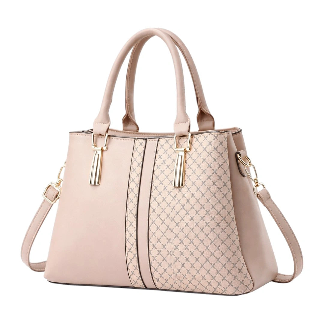 Rovaa Blush Grace Pattern Shoulder Bag with Elegant Gold