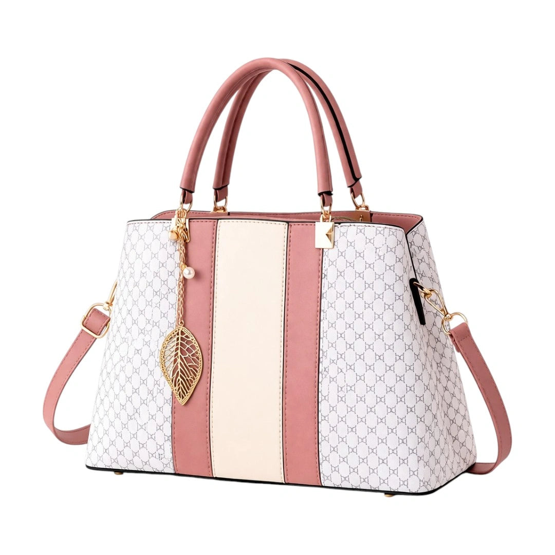Rovaa Elegant Stripe Pattern Shoulder Bag with Adjustable Strap