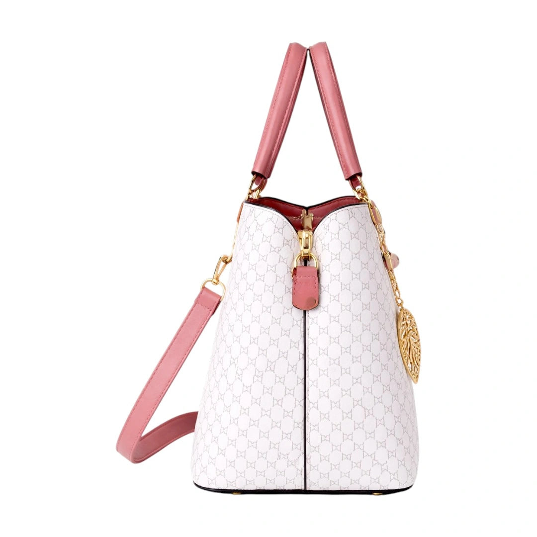 Rovaa Elegant Stripe Pattern Shoulder Bag with Adjustable Strap
