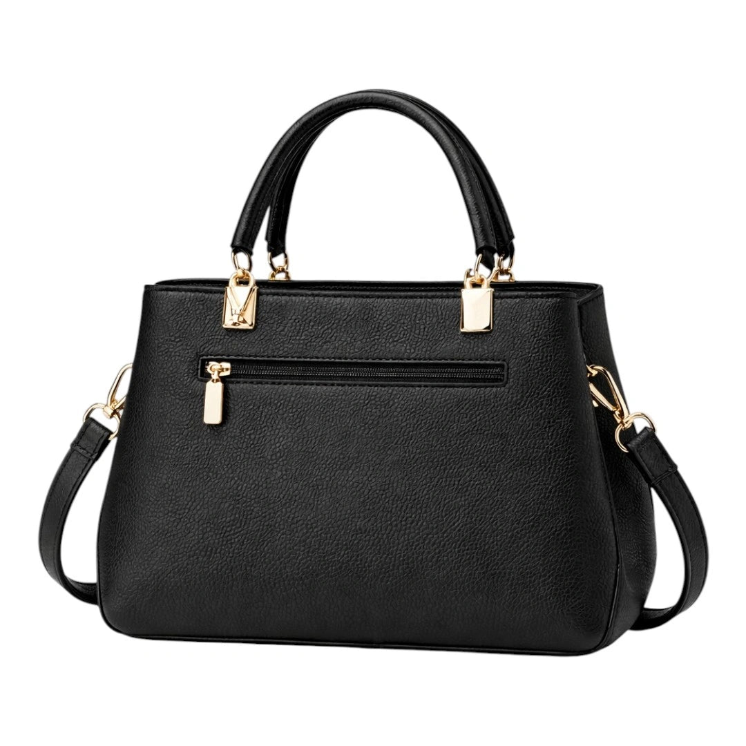 Rovaa Noir Elegance Shoulder Bag with Signature Bow Detail